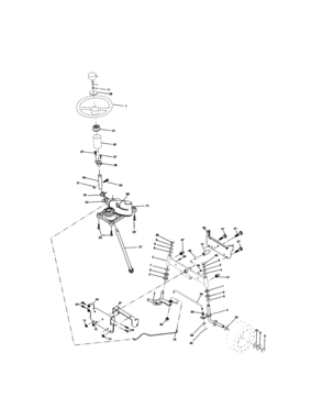 Steering Assembly Diagram and Parts List for 917271843  Craftsman Lawn Tractor
