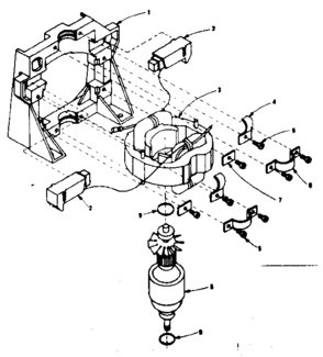 Frame Motor Diagram and Parts List for 75817855  Craftsman Utility Vacuum
