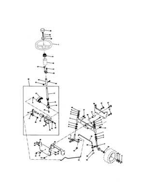 Steering Assembly Diagram and Parts List for 917271064  Craftsman Lawn Tractor