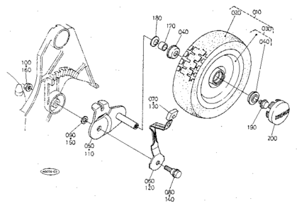 Rear Wheel (8x2.0) Diagram and Parts List for 3901  Craftsman Lawn Mower