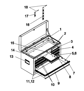 Part Location Diagram of A17727-DGR3 Craftsman Drawer 2