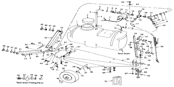 25 Gallon Tank Assembly Diagram and Parts List for 471261400  Craftsman Pressure Washer