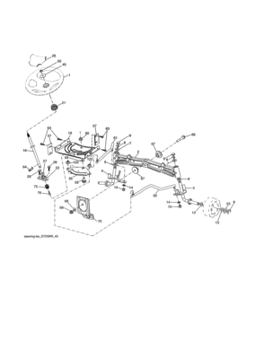 Steering Assembly Diagram and Parts List for 917990040  Craftsman Lawn Tractor