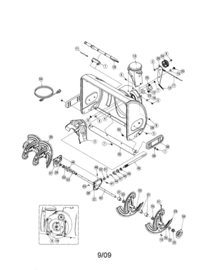 Auger/housing Diagram and Parts List for 247886910  Craftsman Snow Blower