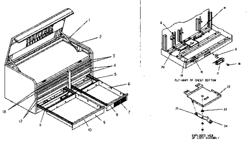 Chest Diagram and Parts List for 706619880  Craftsman Tool Stand & Cart