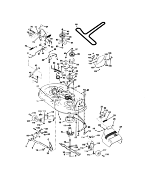 Mower Deck Diagram and Parts List for 917271111  Craftsman Lawn Tractor