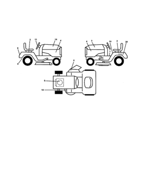 Decals Diagram and Parts List for 917279941  Craftsman Lawn Tractor