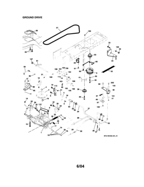 Ground Drive Diagram and Parts List for 917274030  Craftsman Lawn Tractor