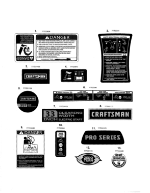 Decals Diagram and Parts List for 247888760  Craftsman Snow Blower