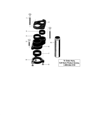 2" And 3" Vertical Casing Adapter Diagram and Parts List for 3902511  Craftsman Water Pump