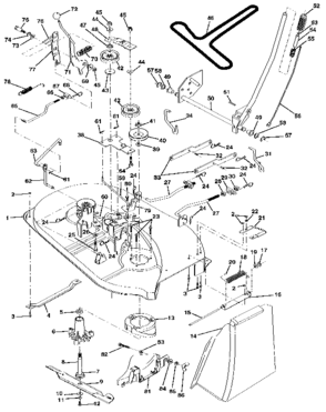 38" Mower Diagram and Parts List for 917255573  Craftsman Lawn Tractor