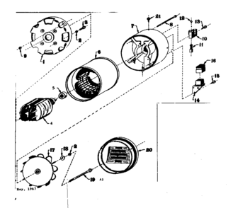 Stator Assembly Diagram and Parts List for 5803181-6  Craftsman Engine
