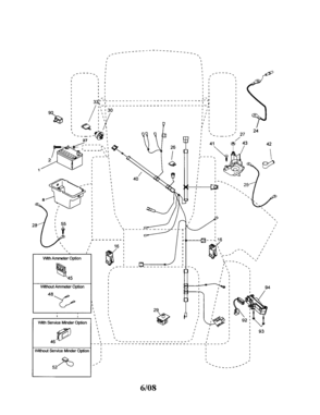 Electrical Diagram and Parts List for 917256340  Craftsman Lawn Tractor