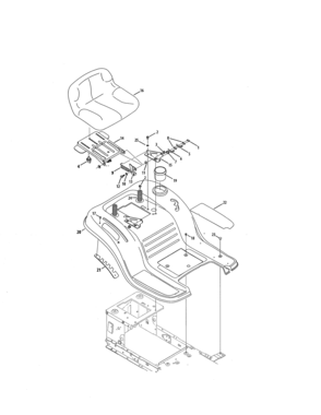 Seat/fender Diagram and Parts List for 247203705  Craftsman Lawn Tractor