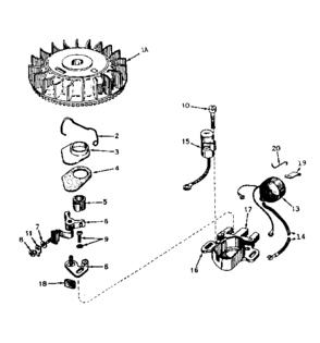 Magneto No. 610716 Diagram and Parts List for 143171122  Craftsman Engine