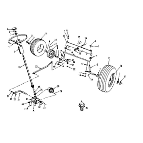 Steering, Front Axle And Wheels Diagram and Parts List for S252645SAMEAS917252645  Craftsman Lawn Tractor