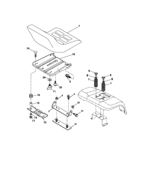 Seat Assembly Diagram and Parts List for 917276780  Craftsman Lawn Tractor
