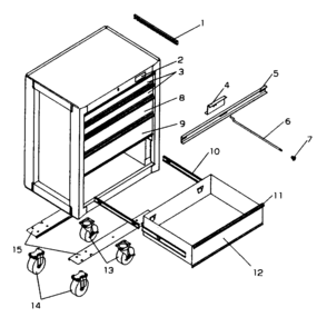 Part Location Diagram of A14548A11-EBE Craftsman Drawer