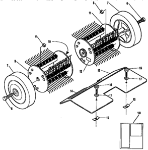 Tine And Wheel Assembly Diagram and Parts List for 536797490  Craftsman Lawn Tractor