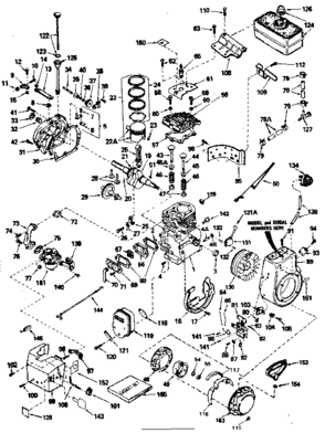 Engine Diagram and Parts List for 143756182  Craftsman Engine