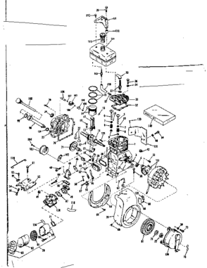 Basic Engine Diagram and Parts List for 143531142  Craftsman Engine