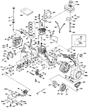 Replacement Parts Diagram and Parts List for 143794053  Craftsman Engine