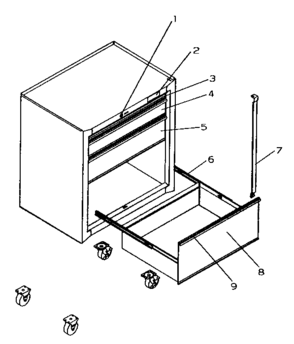 Toolbox Diagram and Parts List for 706595570  Craftsman Tool Stand & Cart