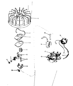 Magneto (phelon F-4220-h) Diagram and Parts List for 143105030  Craftsman Engine