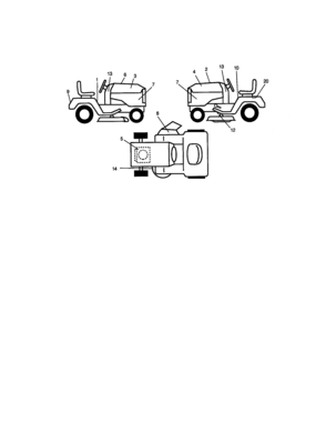 Decals Diagram and Parts List for 917271730  Craftsman Lawn Tractor