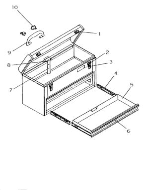 Chest View Diagram and Parts List for 706593310  Craftsman Tool Stand & Cart