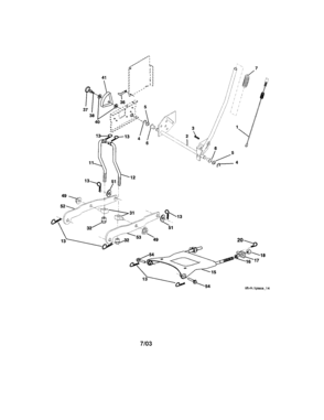 Lift Assembly Diagram and Parts List for 917273240  Craftsman Lawn Tractor