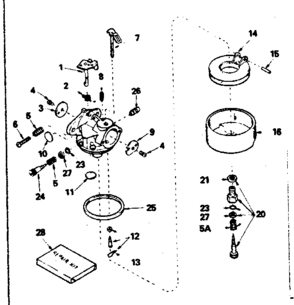 Carburetor No. 632334 Diagram and Parts List for 143756182  Craftsman Engine