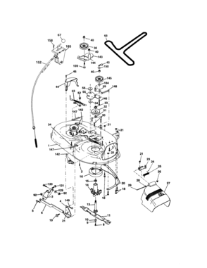 Mower Deck Diagram and Parts List for 917273352  Craftsman Lawn Tractor