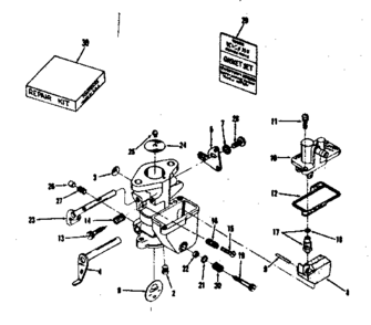 Carburetor No. 29349 Diagram and Parts List for 14350402  Craftsman Engine