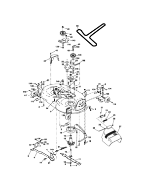 Mower Deck Diagram and Parts List for 917275680  Craftsman Lawn Tractor