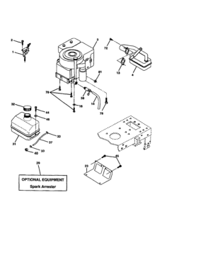 Engine Diagram and Parts List for 917273380  Craftsman Lawn Tractor