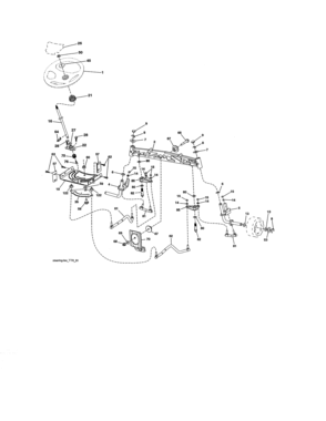 Steering Assembly Diagram and Parts List for 917273900  Craftsman Lawn Tractor