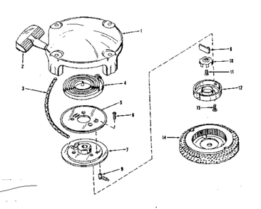 Rewind Starter No. 28319 Diagram and Parts List for 143535012  Craftsman Engine