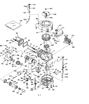 Basic Engine Diagram and Parts List for 143194032  Craftsman Engine