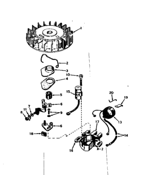 Magneto Diagram and Parts List for 143566132  Craftsman Engine
