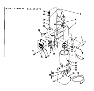 Replacement Parts Diagram and Parts List for 165155571  Craftsman Paint Sprayer