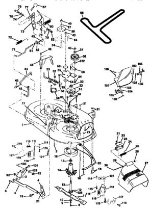Mower Deck Diagram and Parts List for 917259020  Craftsman Lawn Tractor
