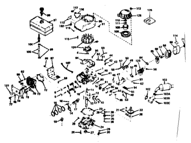 Basic Engine Diagram and Parts List for 143226112  Craftsman Engine