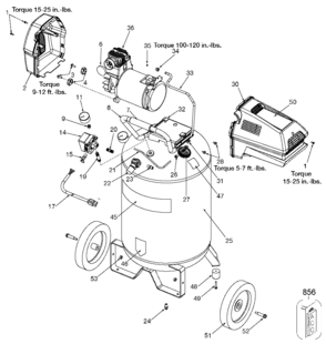 Default Diagram and Parts List for 919-72430 Type 0 Craftsman Compressor