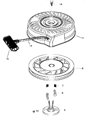 Starter 590738 Diagram and Parts List for 143985018  Craftsman Engine