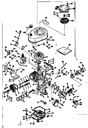 Basic Engine Diagram and Parts List for 143136042  Craftsman Engine