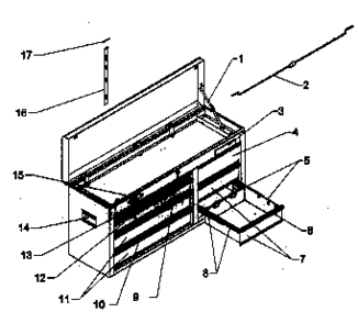 Chest Assy Diagram and Parts List for 706619600  Craftsman Tool Stand & Cart