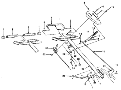 Part Location Diagram of 127012X Craftsman Tiller throttle control assembly