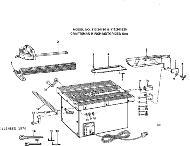 Unit Housing Diagram and Parts List for 11324190  Craftsman Power Motor