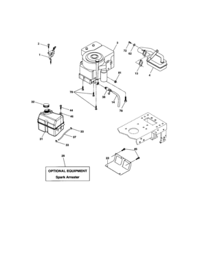 Engine Diagram and Parts List for 917274810  Craftsman Lawn Tractor